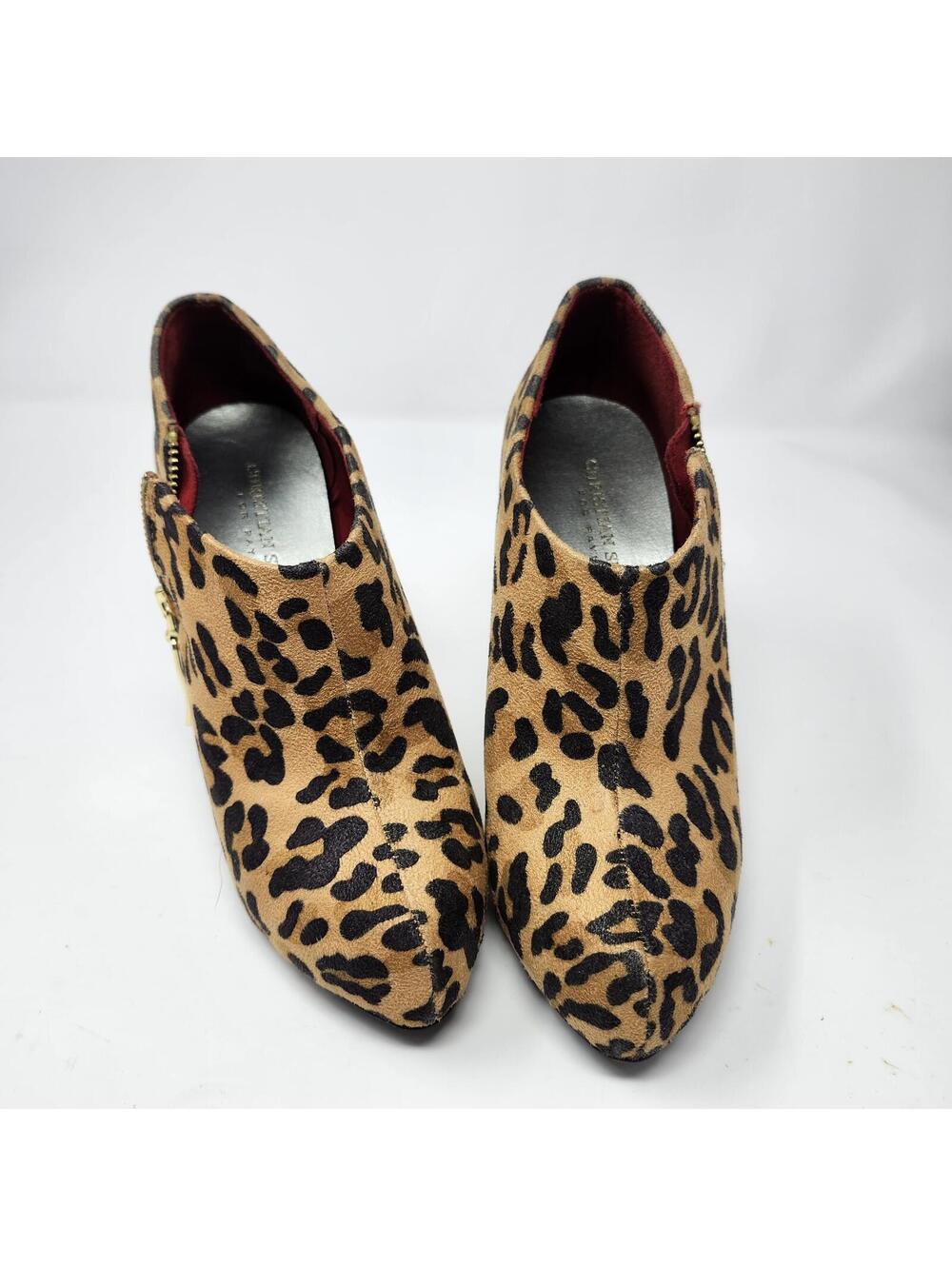 Charlotte Russe Leopard Print Heeled Ankle Booties Size 6